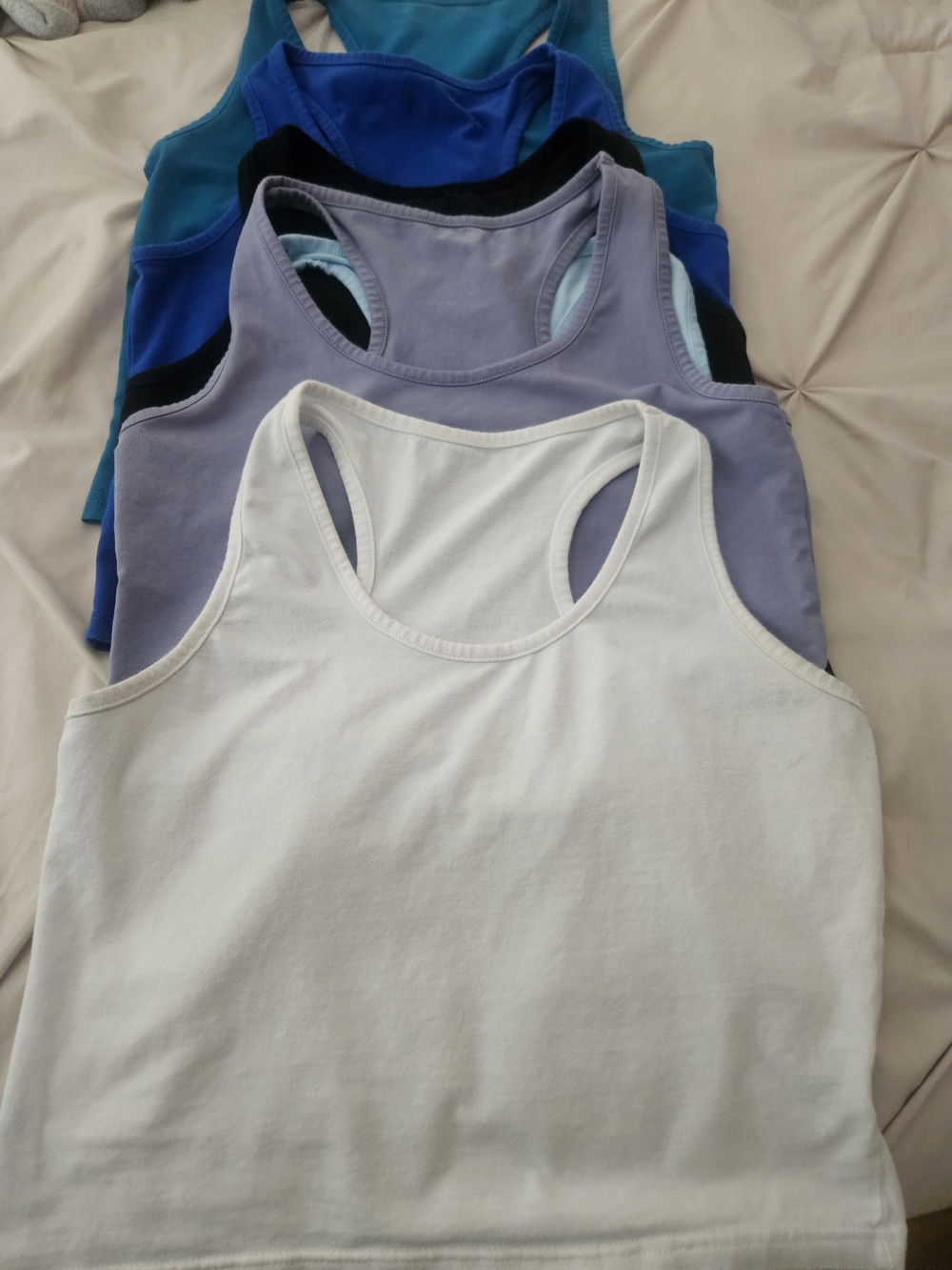 Women’s Racerback Crop Tank Top - Light Blue - Picture 4 of 4